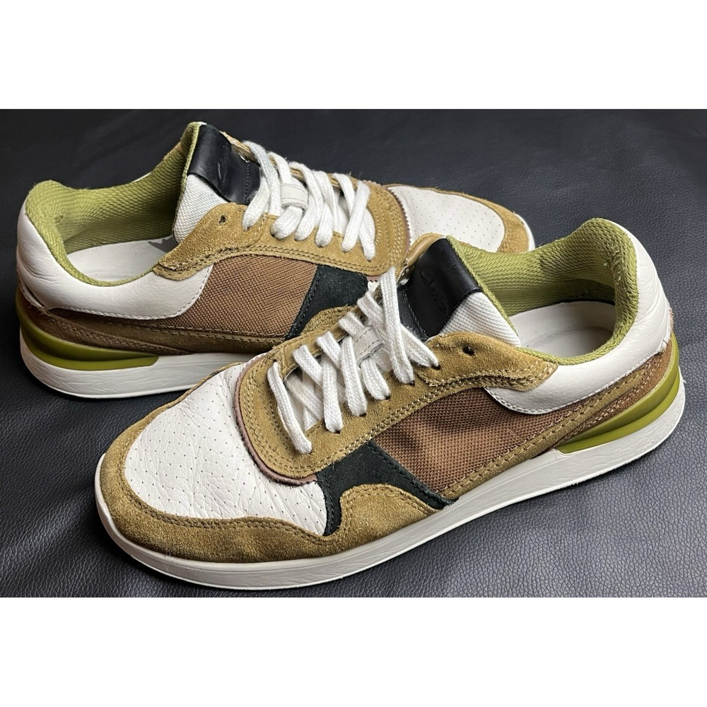 Clark's Men's 8M Racelite‎ Tor Shoes Oakmoss Lace Up Retro Earth Tone Sneakers